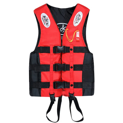 S -XXXL Swimming Boating Life Jacket Skiing Vest Survival Suit Outdoor Polyester Life Jacket for Adult Children with Whistle