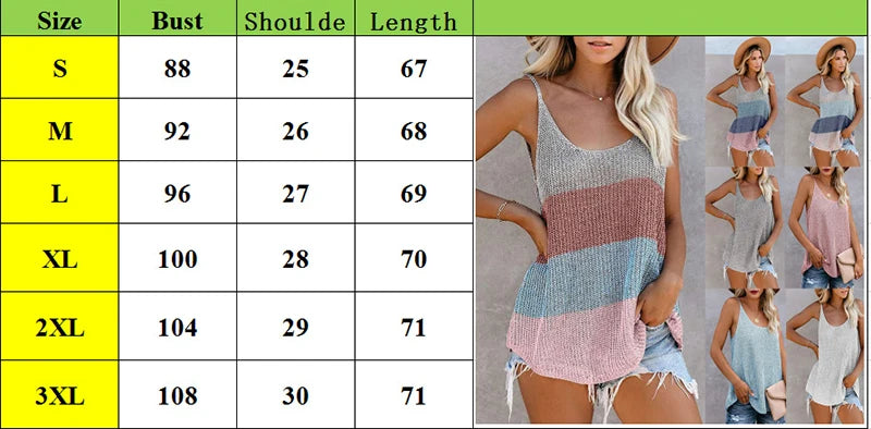 Color Block V Neck Womens Shirts and Tank Tops Knitted Vest Tops Sleeveless Women Blouse Custom Logo 2022 Spring Sexy Lady Top
