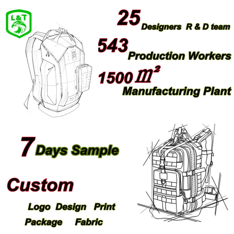 Tactical Backpack Outdoor Multiple Color Selection Custom Logo Oem Waterproof Fitness Trekking Tactical Backpack