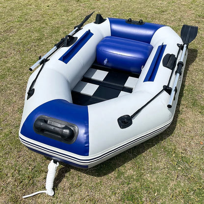 5.9ft Single Inflatable Kayak Fishing Boat Slat Wooden Floor Rowing Canoe Portable Dinghy with Paddles and Pump