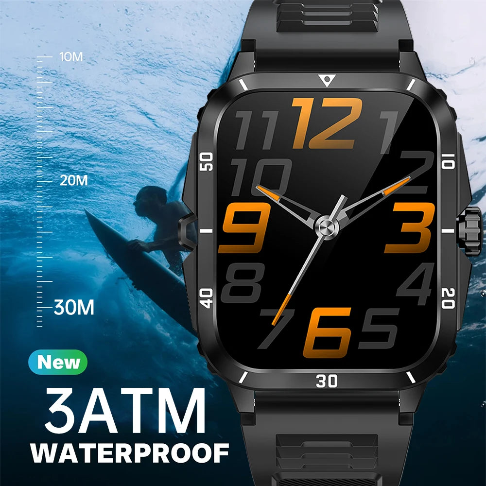 SENBONO KT71 Outdoor Smart Watch Men 1.96''HD Screen Answer Call Sport Heart Rate Big Battery 3ATM Waterproof Watches Smartwatch