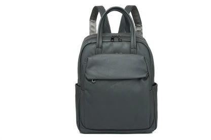 Large Capacity Genuine Leather Business & Travel Backpack with 13" Laptop Compartment England Style Unisex Design Zipper Closure