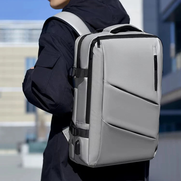 16 Inch Business Extensible Laptop Bag Durable Waterproof Oxford Laptop Backpack with USB Portable School Travel Backpack