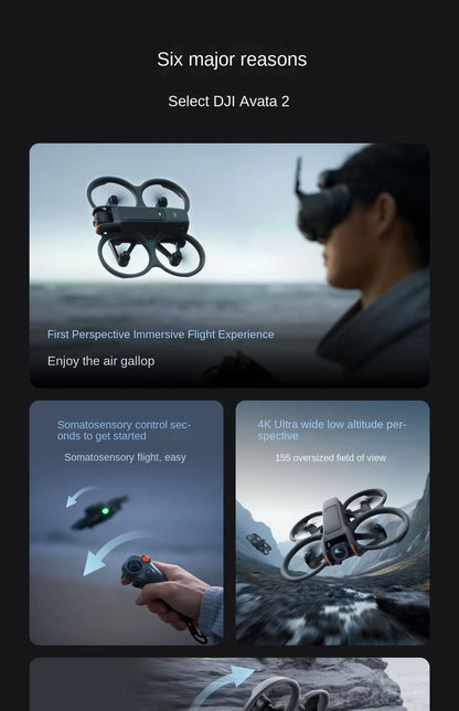 For Avata 2 First View Aerial UAV Flight Glasses Beginner Drones Plastic Remote Control Body Sense Control Immersive Flight
