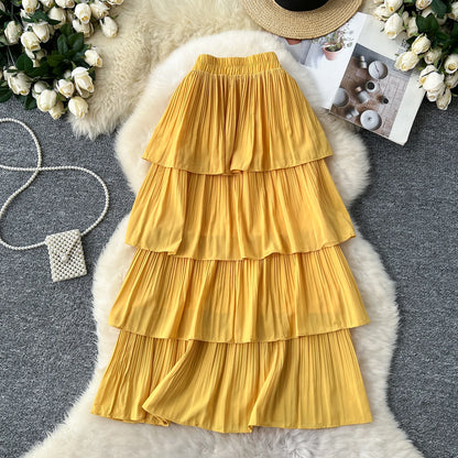 Autumn A-Line Skirt Women Casual High Waist Midi Skirts For Girls Sweet Skirt Clothes Women Wholesale