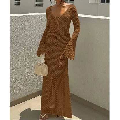 2025 Summer Swimsuit Women's Crochet Lightweight Sun Protective Tunic Swim Anti-See Through Hollow Beach Cover up Dress