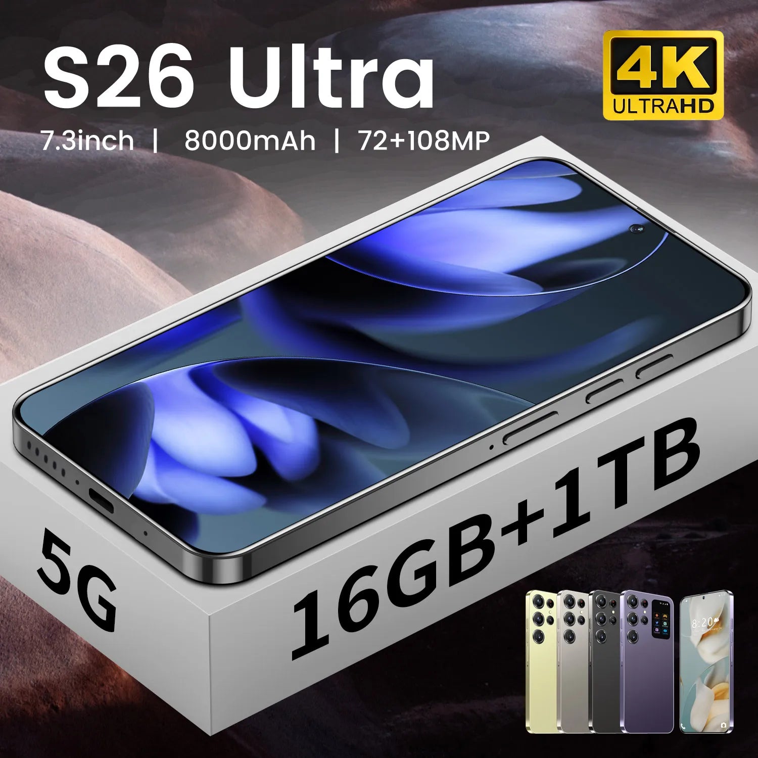 2025 Original S26 ultra Phone S26 4g Smartphone New Arrival 7.3 Inch 16GB+1TB Phone Unlocked Android Mobile Phones