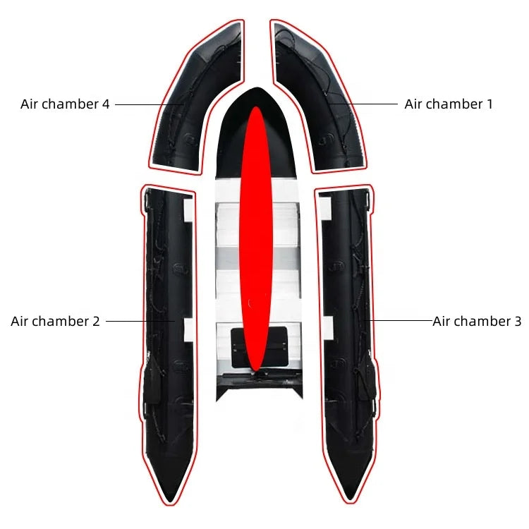 Havospark HW-R01 1 Person Inflatable Kayak Fishing Boat with LDPE/HDPE Hull Black Color Drifting Ready