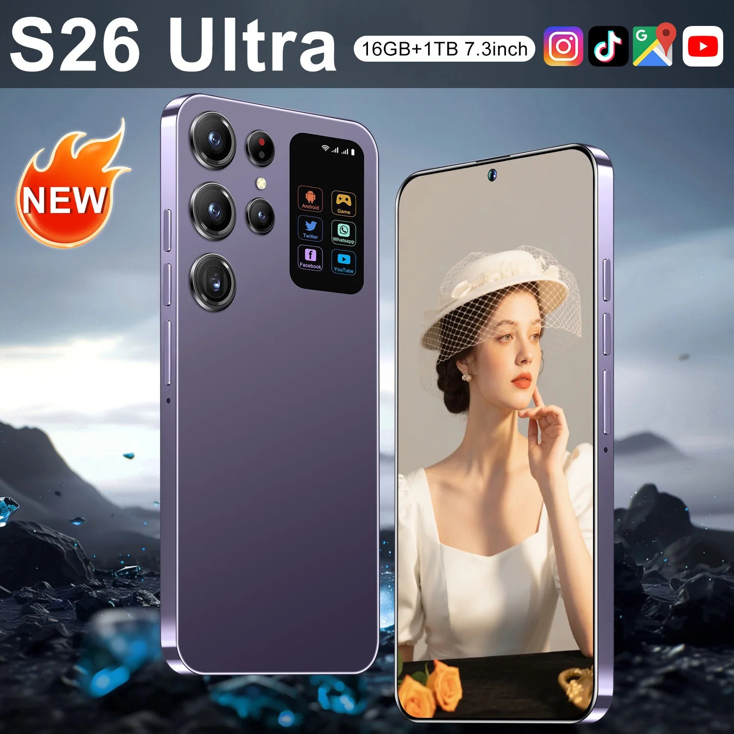 2025 Original S26 ultra Phone S26 4g Smartphone New Arrival 7.3 Inch 16GB+1TB Phone Unlocked Android Mobile Phones