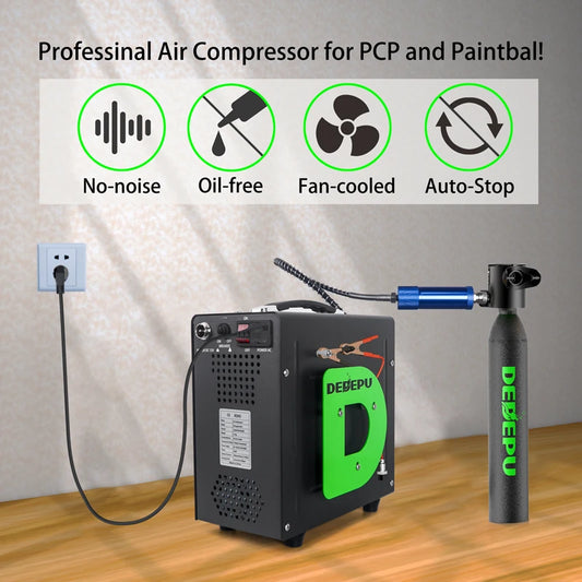 US Stock DEDEPU Brand Auto-Stop Scuba Tank Compressor 4500Psi 30Mpa PCP Air Compressor Built-in Converter Water-Oil Filter