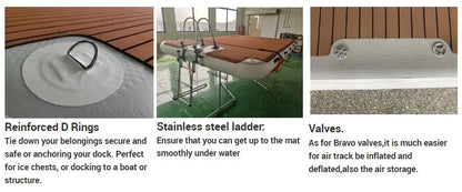 Portable Inflatable Air Dock Water Platform Swim Dock Mat Inflatable Floating Gangway Platform For Yacht Boat Pool Beach Ocean