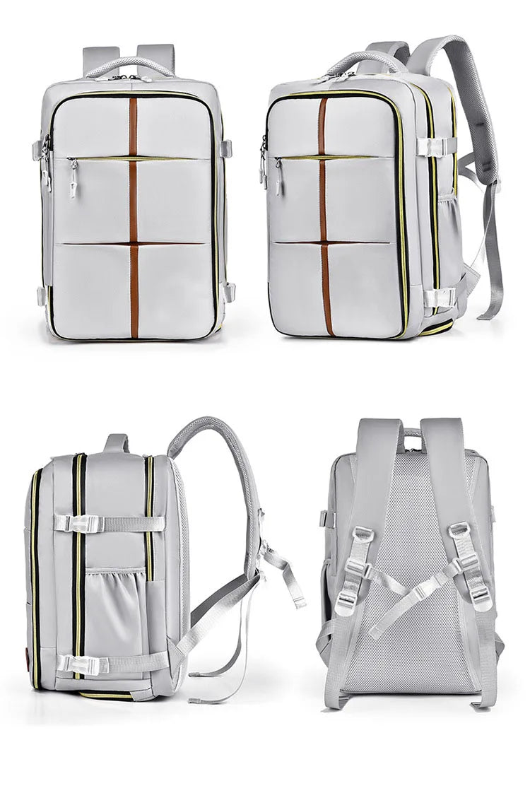 Custom Logo Travel Backpack Large Waterproof Oxford Material Multi-Layer Storage Shoe Compartment for Students Carrying Laptop