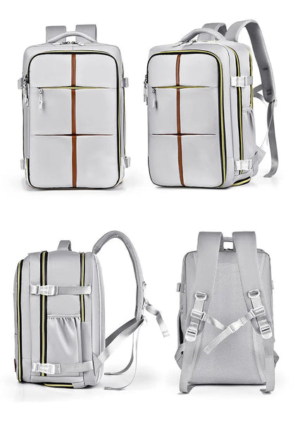 Custom Logo Travel Backpack Large Waterproof Oxford Material Multi-Layer Storage Shoe Compartment for Students Carrying Laptop