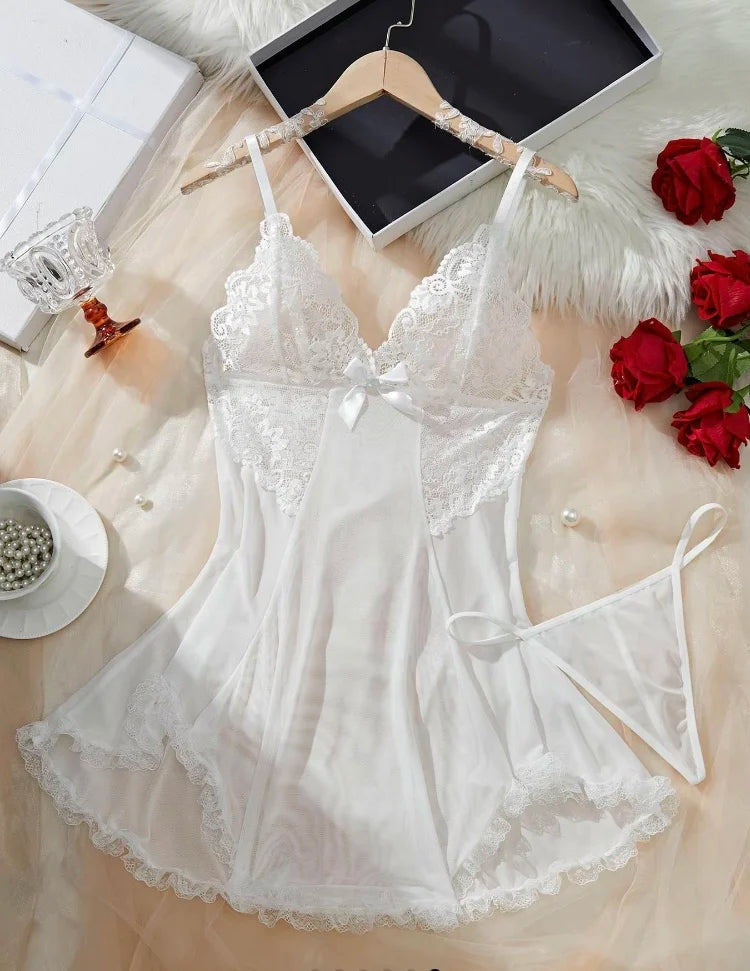 High Quality Comfortable Nightgown Sexy Hot Intimate Lingerie for Women Comfortable Skin-Friendly Lace Decoration ODM