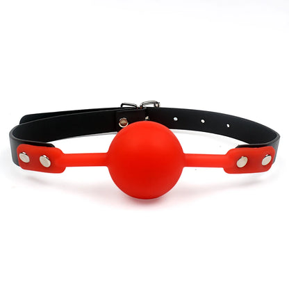 Adult Games Mouth Stuffed PU Leather Band Bondage Sex Toys for Couples Oral Fixation Silicone Ball Mouth Gag Restraints