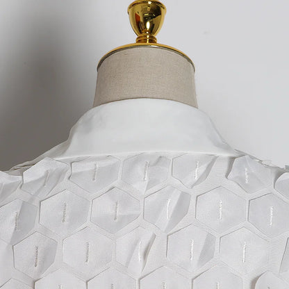 Womens Shirts Blouse Stand Collar Long Sleeve Hollow Out Patchwork Lace Tops Female Spring Elegant Fashion