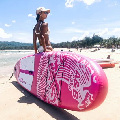 Stock YASKA AB-01 Heat Welded UV Printed Double Layer All-Around Inflatable SUP Paddle Board 10'6''x30''x6'' Portable 150kg Max