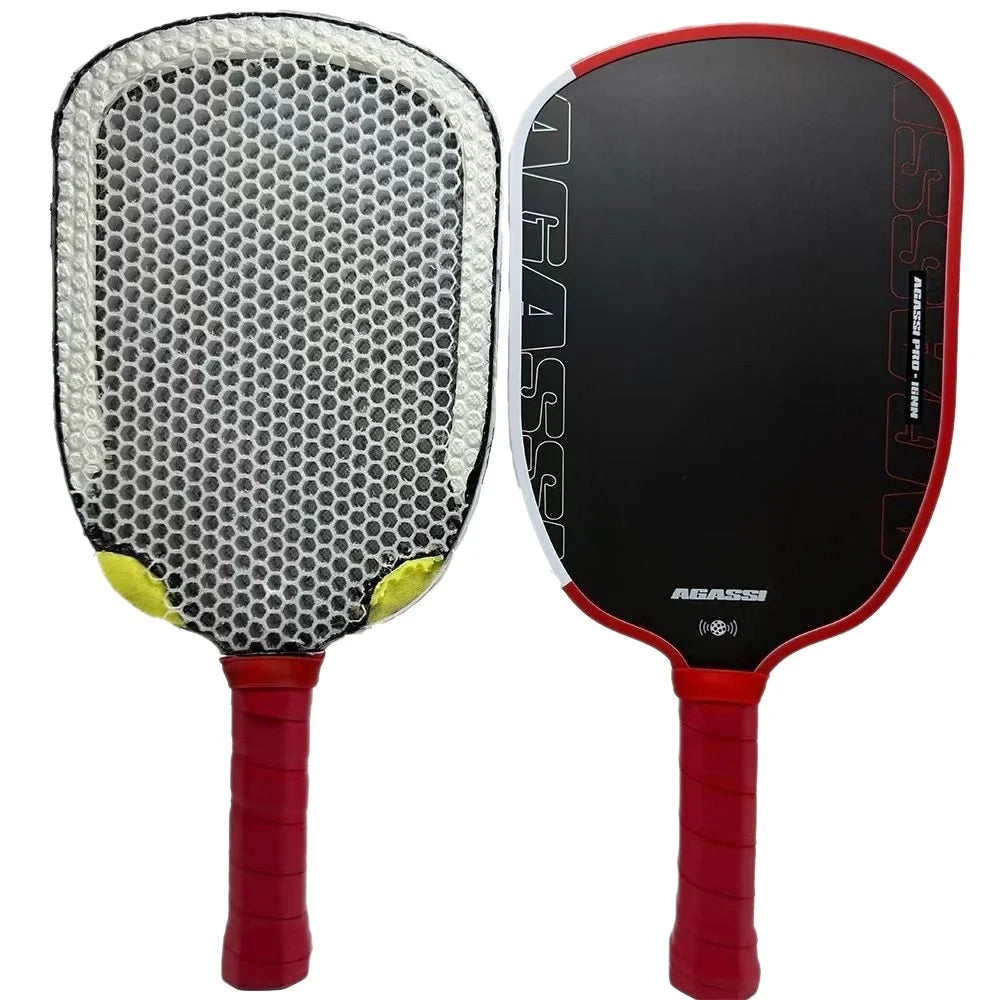 Agassi PRO 16mm Carbon Fiber Pickleball Racket Set 42cm Length Hot-Pressed Technology Factory Wholesale