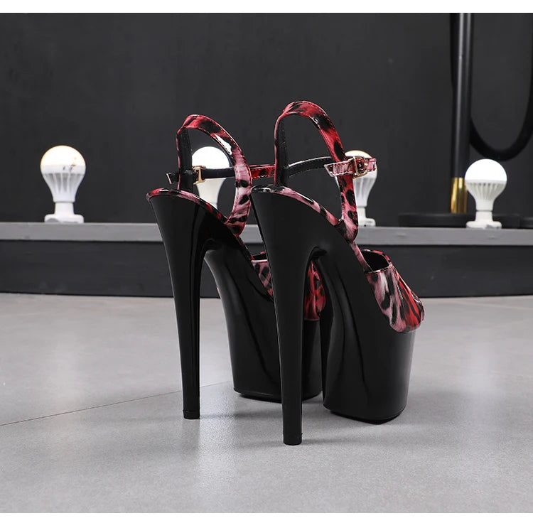 shoes for women 2026 Fashion Women Pumps Retro Thin Heels Sandals Leopard Spring Platform Dress Party Wedding Basic Shoes Woman