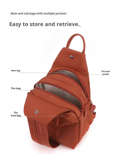 Mini Waterproof Anti-theft Women's Chest Bag 2025 New Simple Versatile Fashion Oxford Cloth Casual Small Mini Women's Backpack