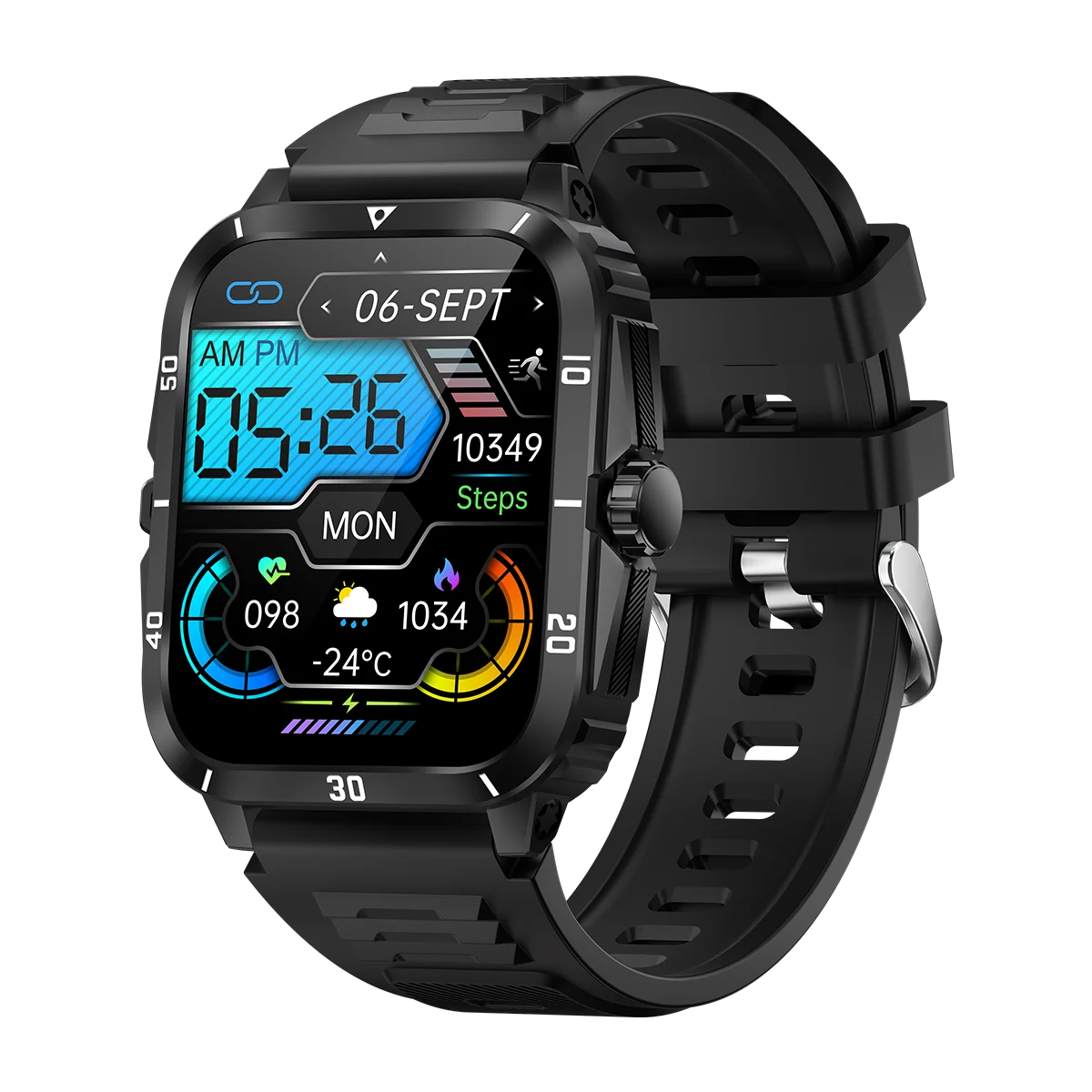 SENBONO KT71 Outdoor Smart Watch Men 1.96''HD Screen Answer Call Sport Heart Rate Big Battery 3ATM Waterproof Watches Smartwatch