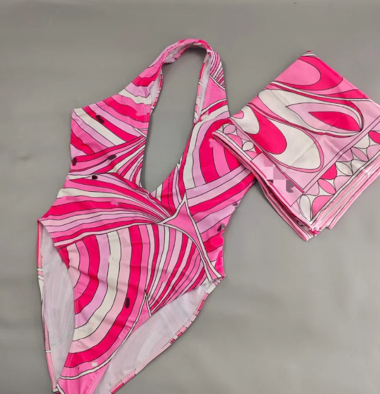 Hot Sales STOCK Wholesales 2Pieces  Beachwear With Beachscarfs Sexi Lady Designer Fashion Swimsuit