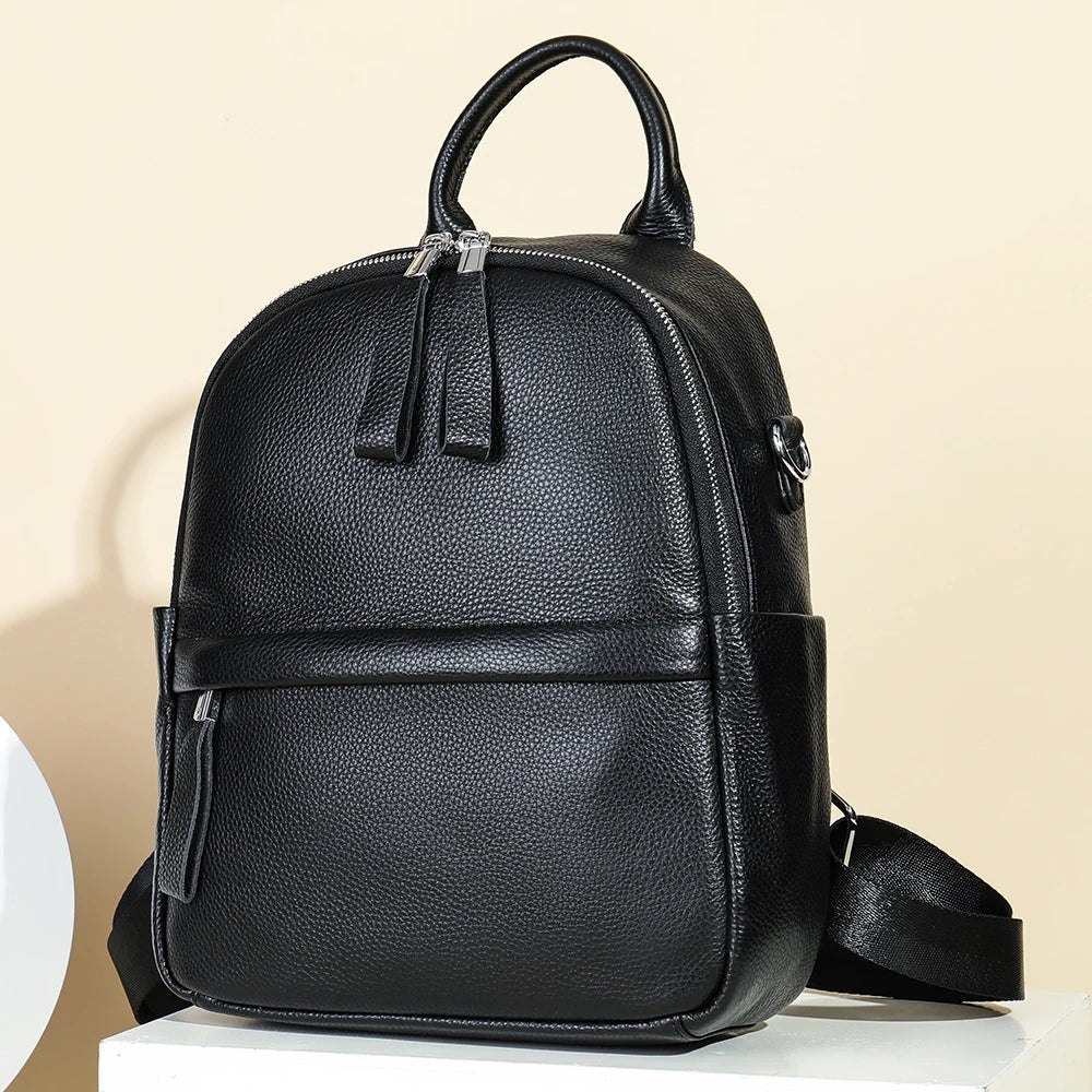 Designer Ladies Lightweight Genuine Leather Convertible Shoulder Satchel Bag Luxury Travel  Work Backpack for Women