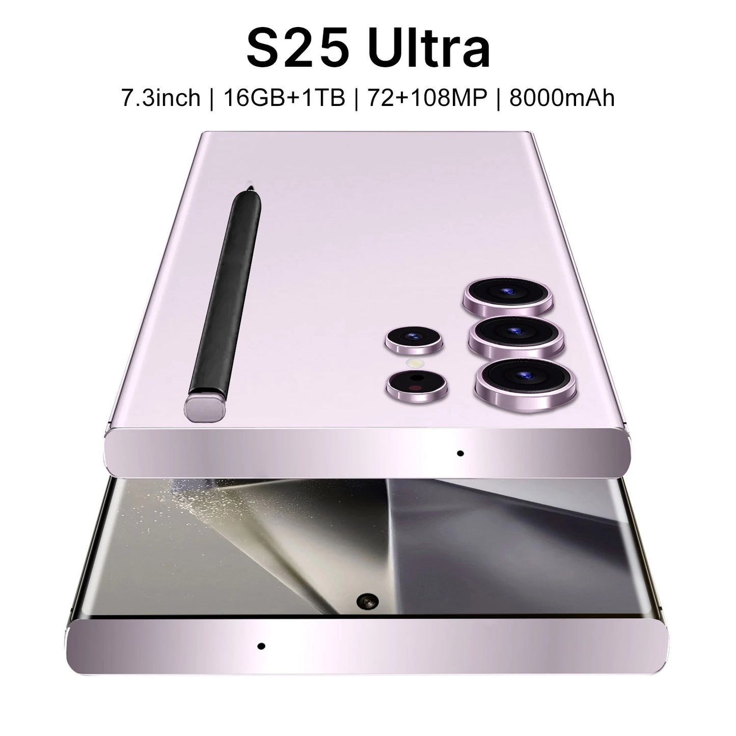 Wholesale 2025 Ultra S25 5G Smartphone Global Unlocked 16G+1T UK Deca Core CPU 108MP Rear Camera 4K HD Display 120Hz Refresh