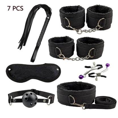 Adult Products Exotic Accessories Sex Toys Handcuffs Nipple Clamps Whip Gag Bdsm Collar Bondage Set Adult Game Sex Toys for Men