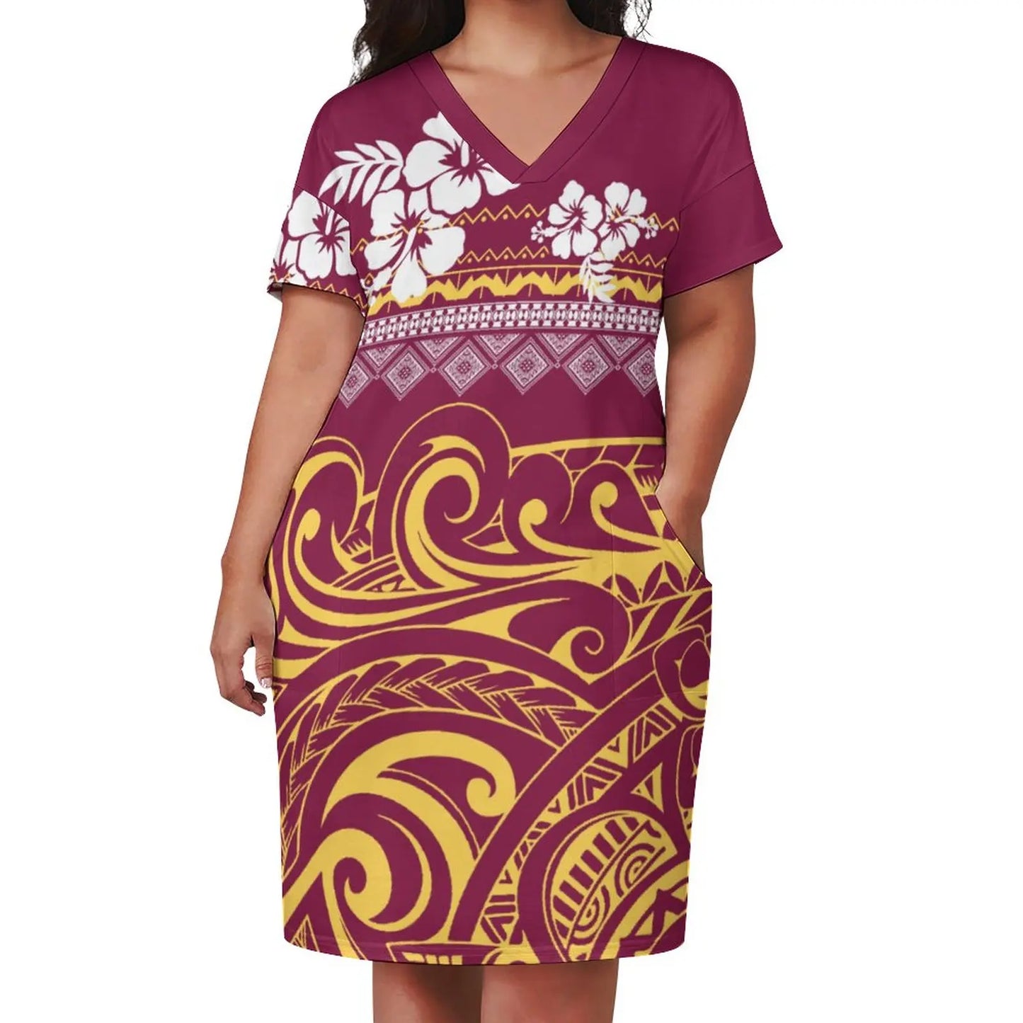 Plus Size Dress Skirts Polynesian Women Island Casual Party Dresses Samoan Design Tribal Dress Hot Sale Polyester Cotton Summer