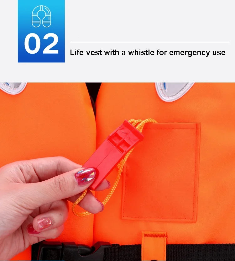 Life Jacket Ski Motorboats Wakeboard Raft Rescue Boat Vest Swimming Fishing Drift Clothing for Adult Children