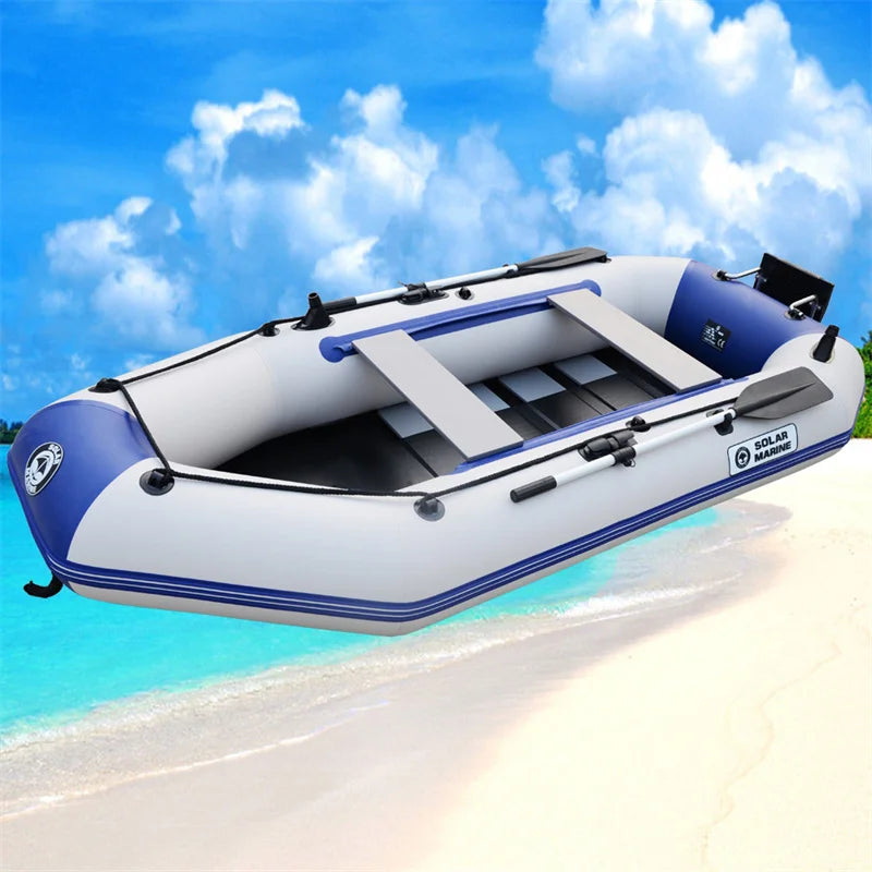 Solarmarine 3.3 M 5 Person Inflatable Boat PVC Fishing Ship Rowing Dinghy Kayak Canoe Hovercraft Raft Plywood Floor Surfing