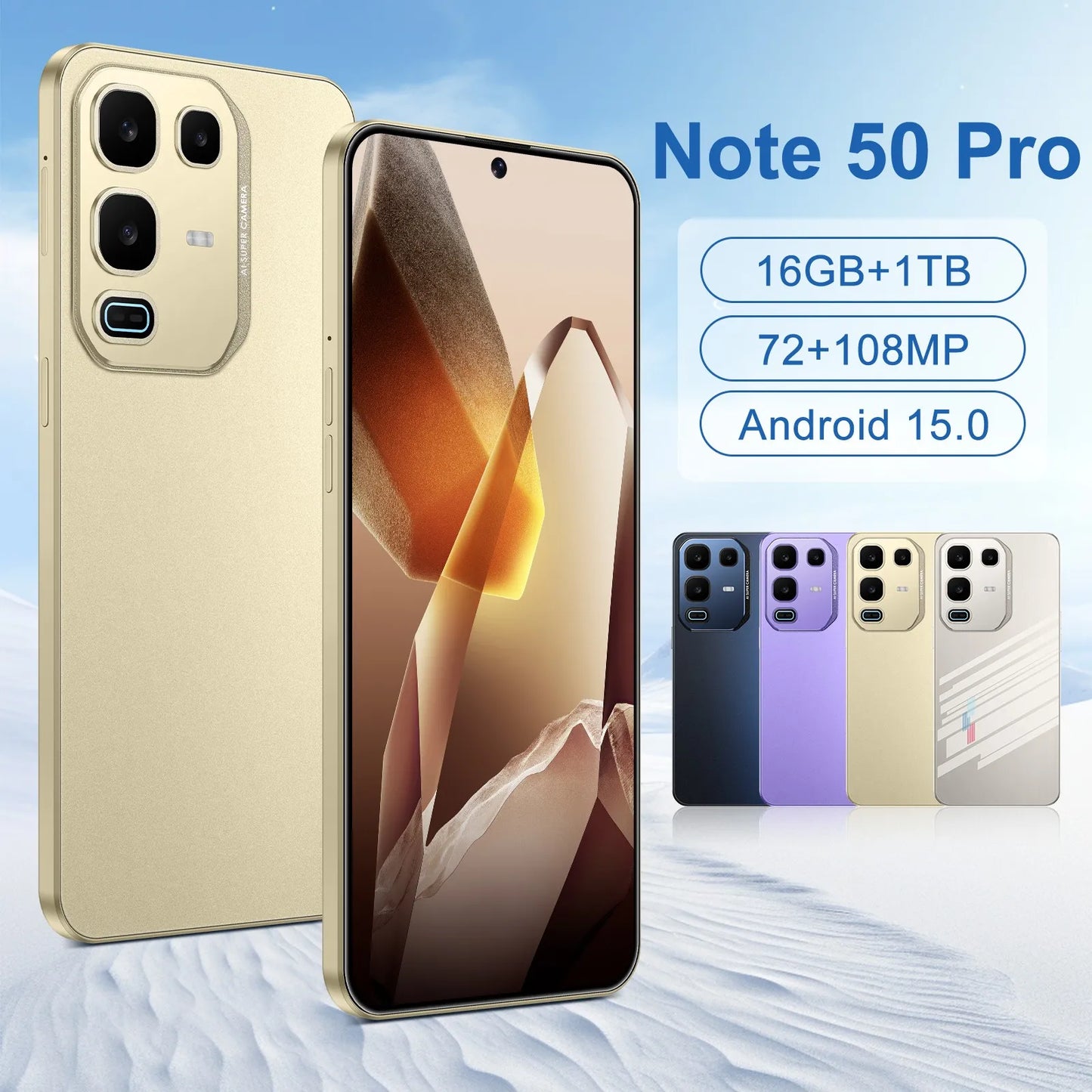 Original Note 50 Pro Power 5G Smartphone with 108MP Camera Deca Core Processor 1TB Storage 7.3 Inch Display Global Version
