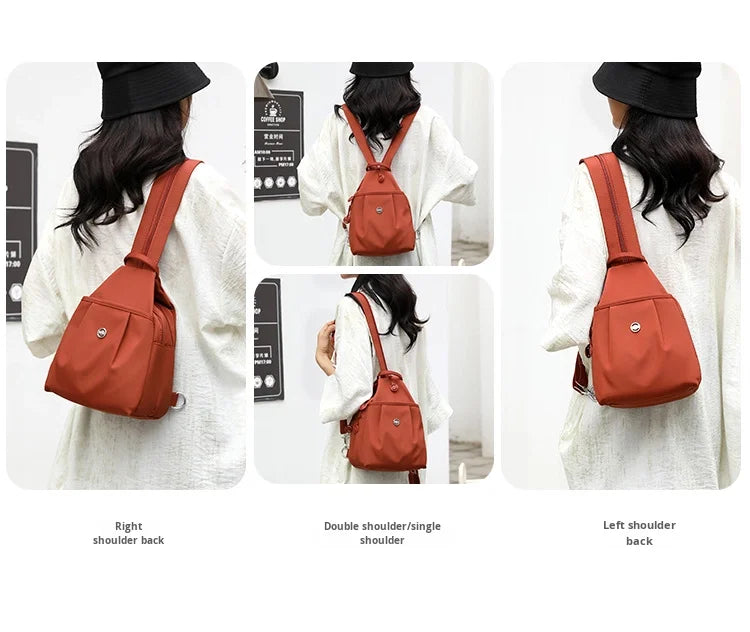 Mini Waterproof Anti-theft Women's Chest Bag 2025 New Simple Versatile Fashion Oxford Cloth Casual Small Mini Women's Backpack
