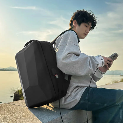 Hard Shell Custom Logo Laptop Backpack Large Capacity Durable Men's Business Anti-Theft Bag Backpack USB Waterproof Oxford Bag