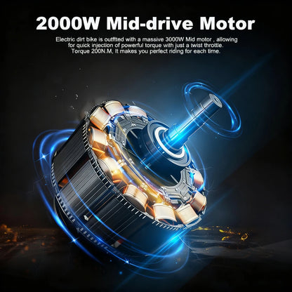 US 3-7 Delivery Electric Motorcycle Dirt Bike 48V Lithium Battery Full Suspension Electric Mountain Bike