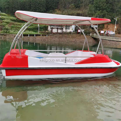 QIQU Commercial Grade Fiberglass 4 Person Leisure Watercraft 300kg Load Capacity for Guest Entertainment Resort Hotel Pedal Boat