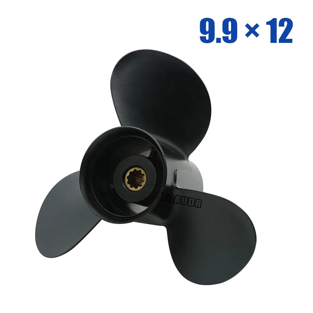 Propeller 9.9x12 for Tohatsu Outboard Engines 25HP 30HP MFS25B MFS30B Aluminum 10 Tooth 3R0B64525-0