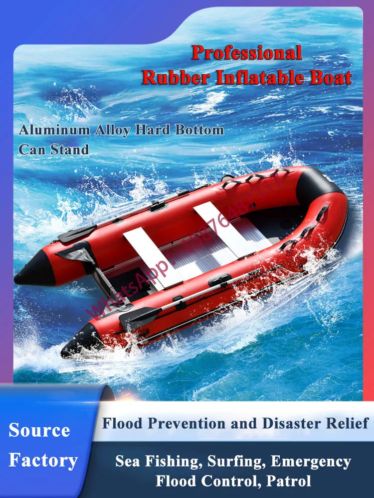 Fishing Boat 2-7 People, 0.9mm Thickening PVC Dinghy Rowing, Kayak Inflatable Boat Rescue Boat