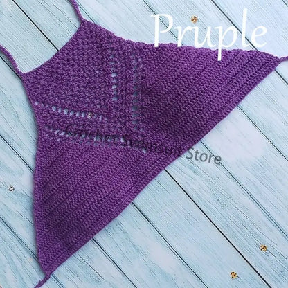 Women Sexy Bikini Tops High Neck Hollow Out Halter Swimwear Crochet Separate Swimsuit Bikini Bra Hot Sale