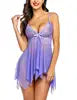 Sexy Erotic Lingerie Front Closure Babydoll Nightdress Thong Set Attractive Sleepwear Night Dress Robe Sexy Lingerie for Women