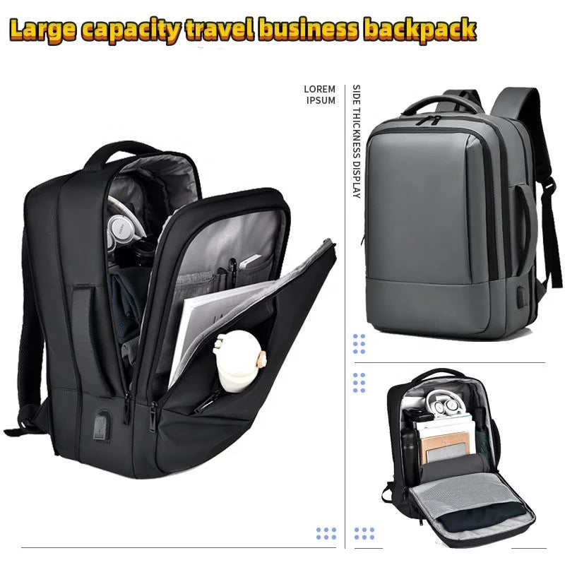 High Quality New Expandable Computer Backpack Large Capacity Travel Backpack for Mens Business Bag 17.3inch Backpack for Men