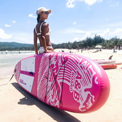 Stock YASKA AB-01 Heat Welded UV Printed Double Layer All-Around Inflatable SUP Paddle Board 10'6''x30''x6'' Portable 150kg Max