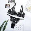 Night Wear Sexy Lace Two Piece Set Bra and G String Briefs Panty Set Transparent Erotic Sexy Lingerie Woman Lingerie Erotic