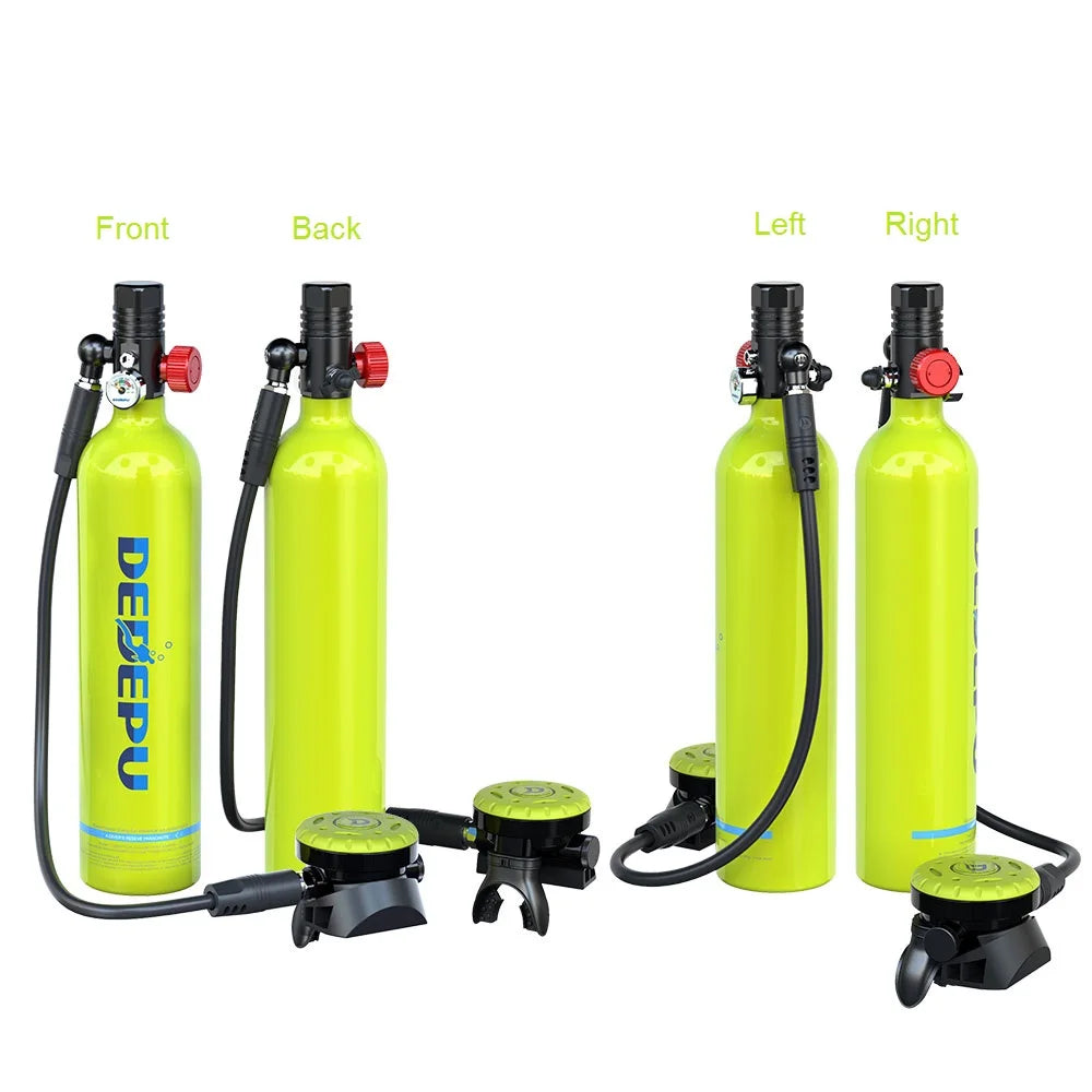 DEDEPU Whole Set Scuba Diving Mini scuba tank with High-Pressure Manual Pump Dive Kit