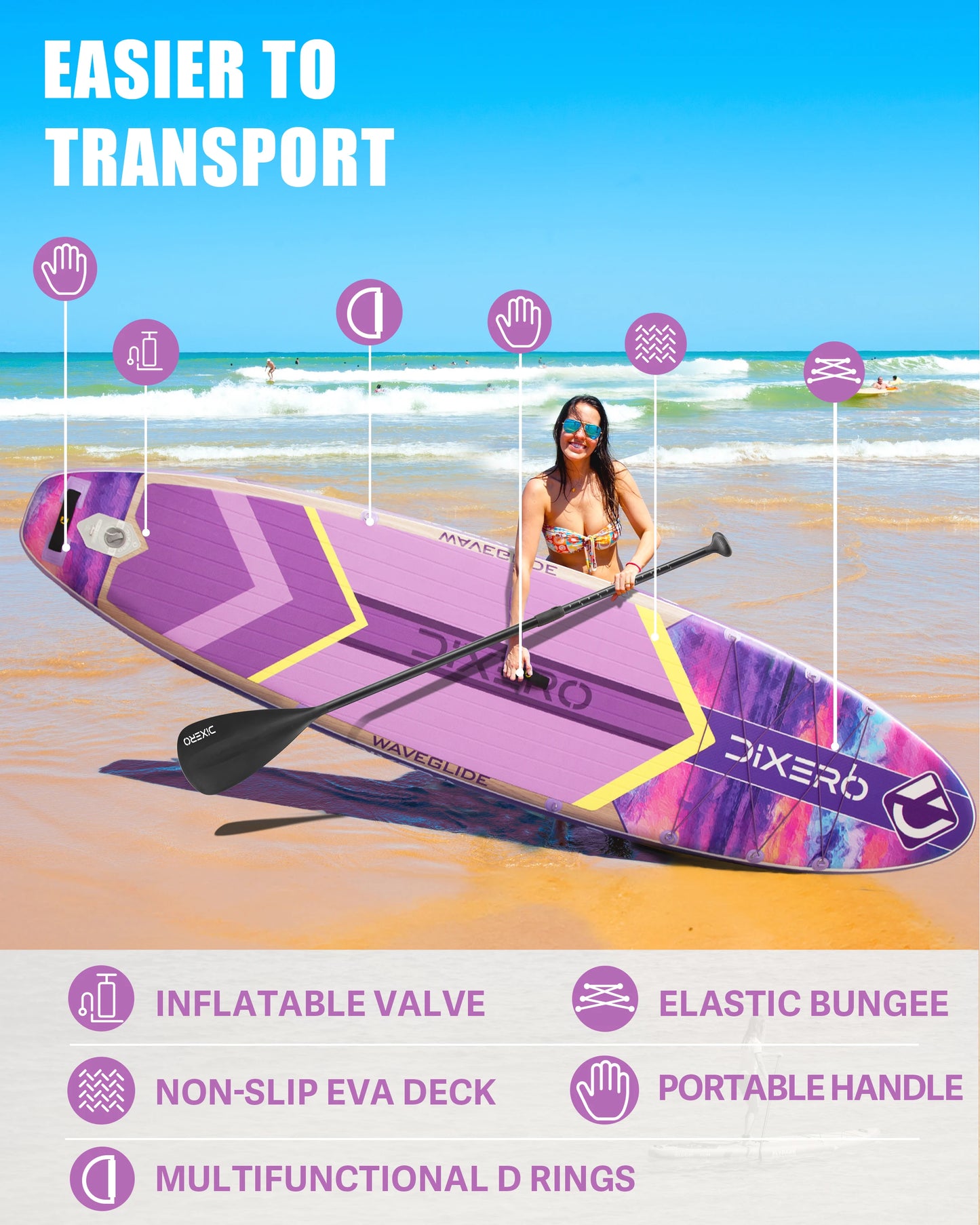 Free Delivery EU New Design Drop Stitch Inflatable Stand up Paddle Board 400lbs Capacity All Skill Levels All-Around SUP