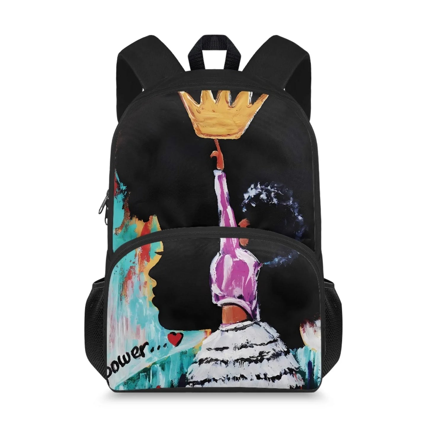 Cute Design Two Pocket African Black Arts Print Large Capacity Kids Backpacks Bag Unisex School Backpack for Children Boys Girls