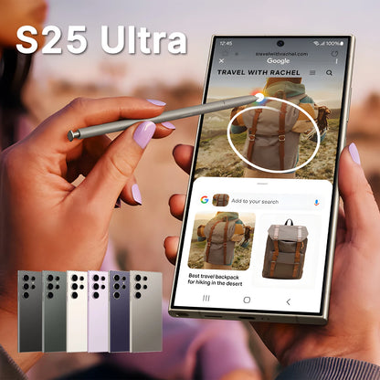 Wholesale 2025 Ultra S25 5G Smartphone Global Unlocked 16G+1T UK Deca Core CPU 108MP Rear Camera 4K HD Display 120Hz Refresh