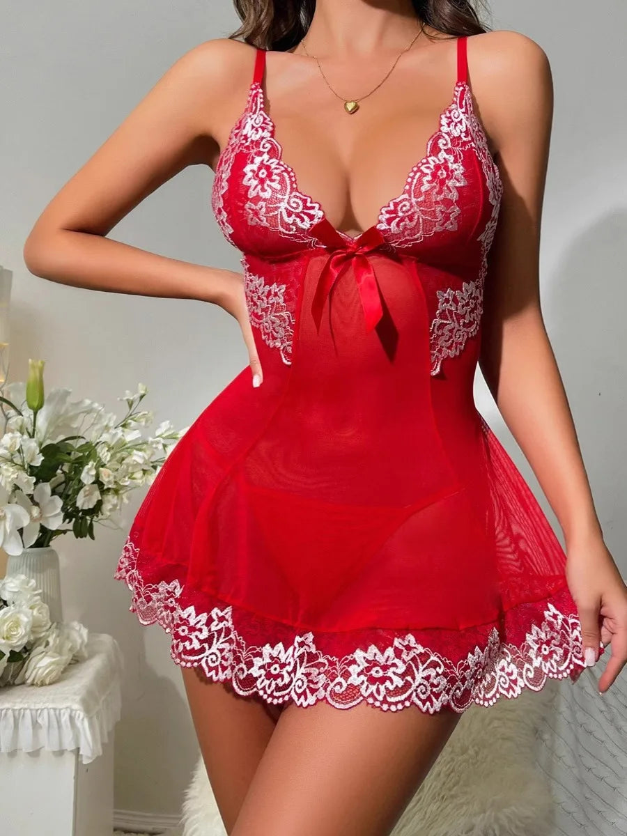 High Quality Comfortable Nightgown Sexy Hot Intimate Lingerie for Women Comfortable Skin-Friendly Lace Decoration ODM