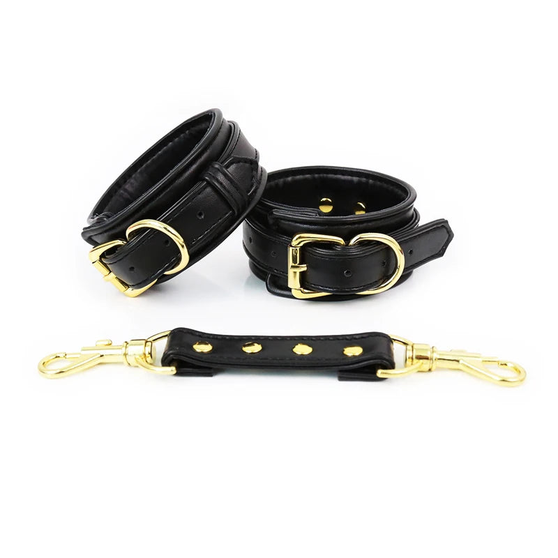 Adults Toys SM Products Sex Toys PU Leather Handcuffs Ankle Cuffs Bondage Gear bdsm Toys SEX Adult Games jugetes sexuales